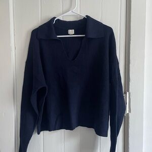 a new day Women's Navy Blue V-Neck Sweater